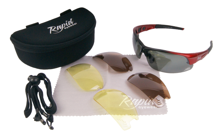 Golf Sunglasses For Women & Men  Red Frame, Polarized UV400 lenses
